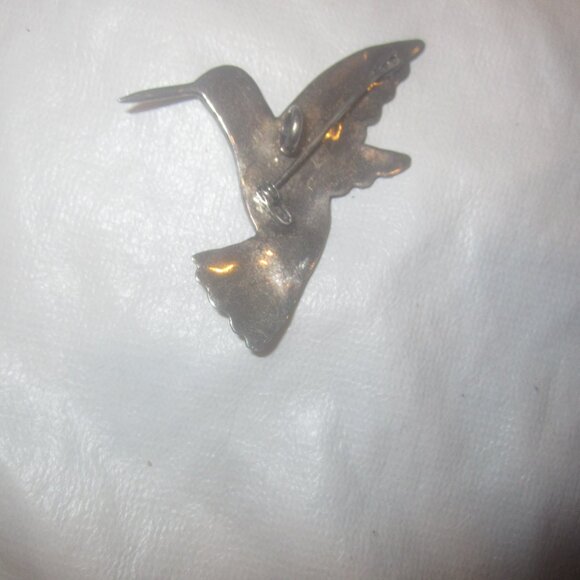 VTG STERLING SILVER HUMMINGBIRD BROOCH/PENDANT MARKED PERU 950 - Picture 2 of 5